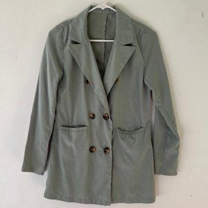 Shein Double Breasted Solid Blazer